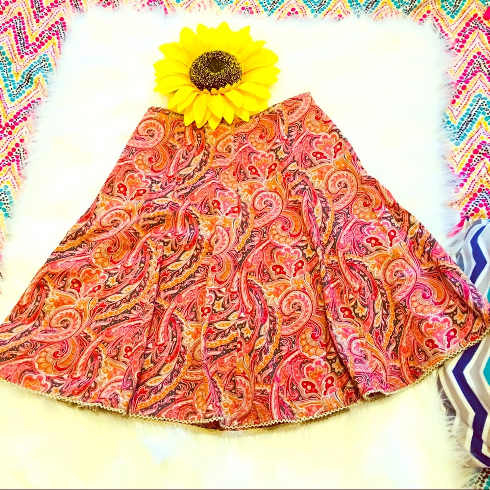 Villager Paisley Skirt Size 6